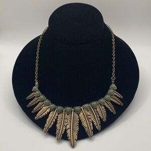Metallic Feather Necklace